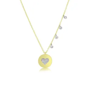 Meira T Diamond and Blue Sapphire Evil Eye Coin Necklace