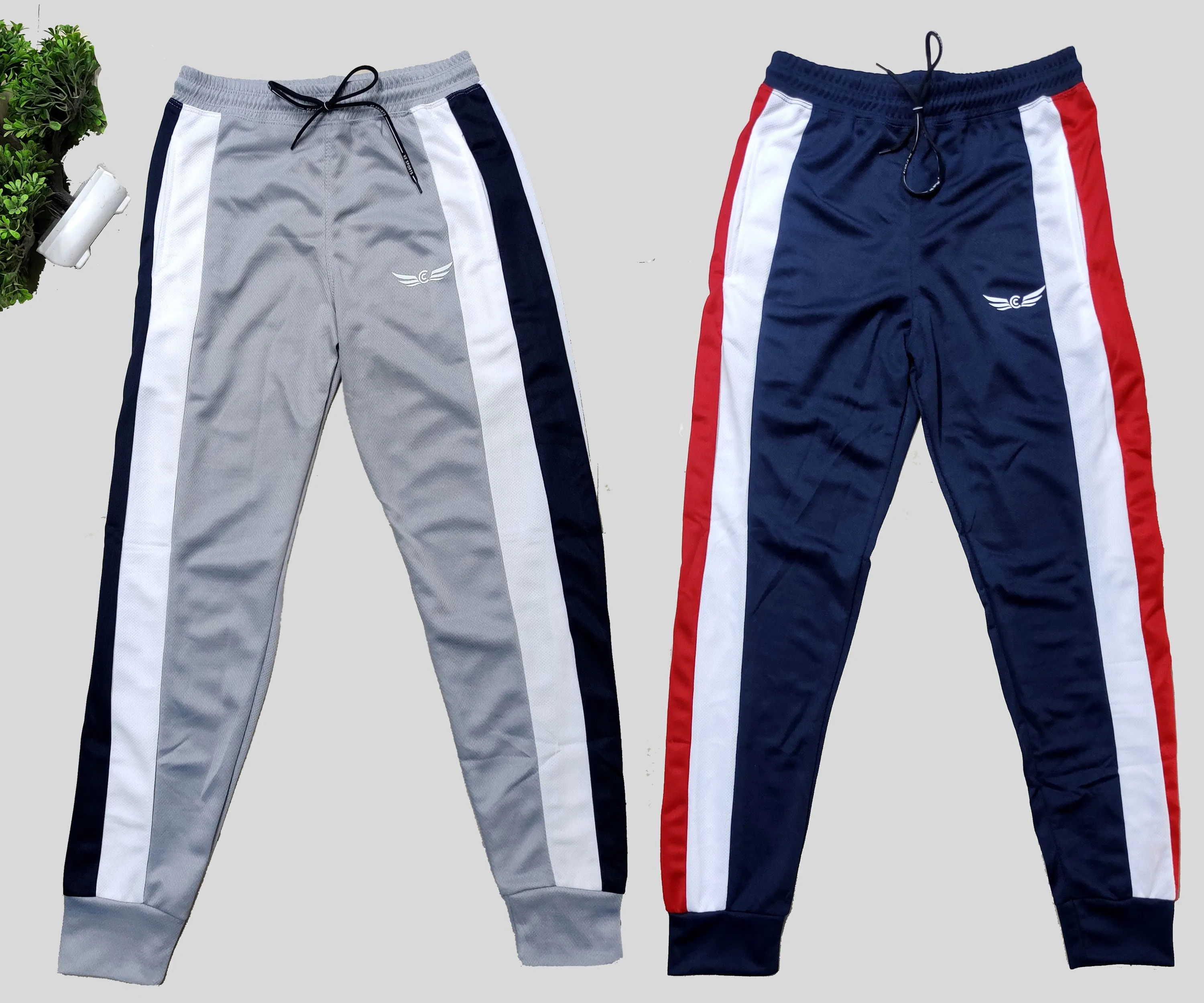 Men Colorblock Grey/Dark Blue Joggers (Pack of 2)