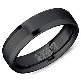 Men's Black Tungsten Carbide Wedding Band