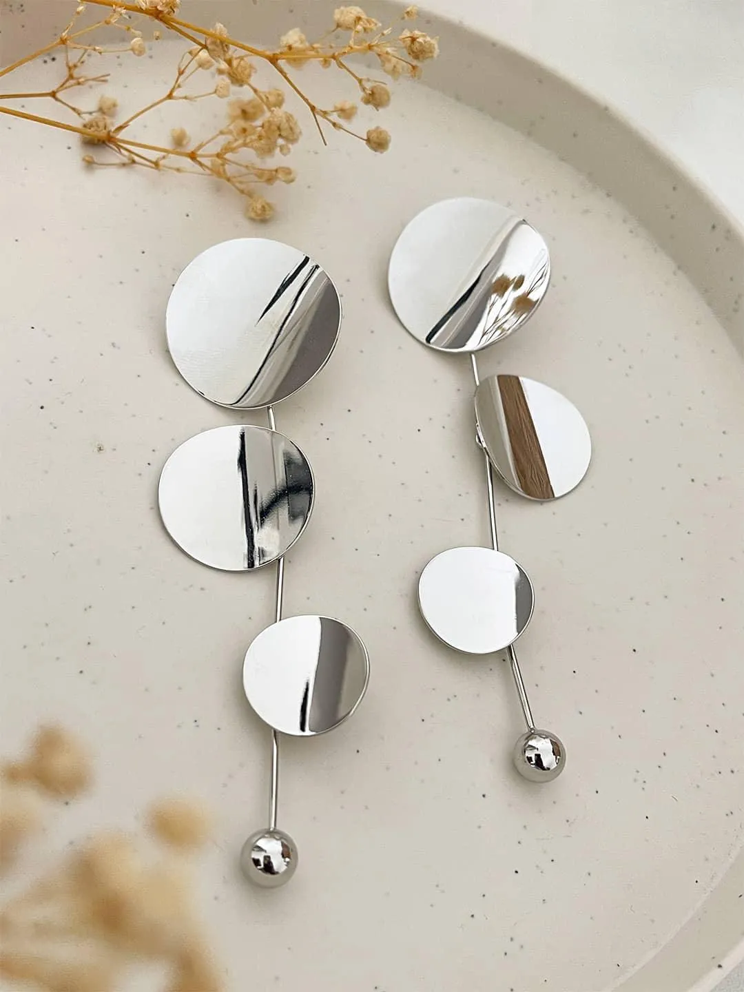 Minimalist Round Drop Earrings