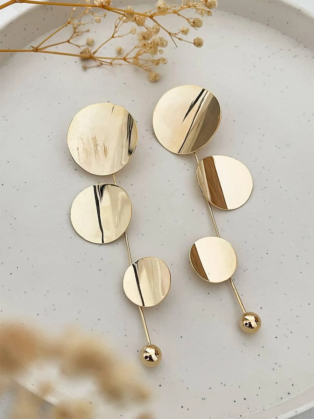 Minimalist Round Drop Earrings