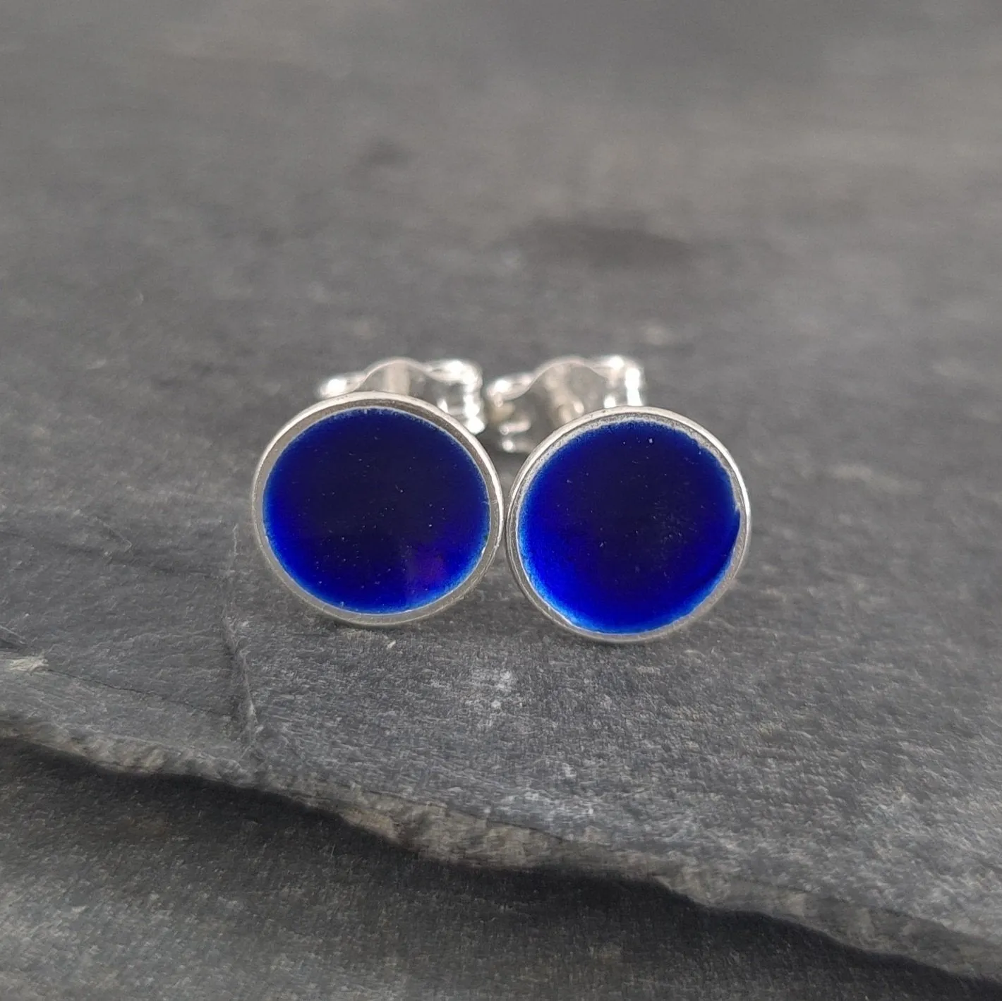 Minnie Enamelled Sterling Silver Stud Earrings