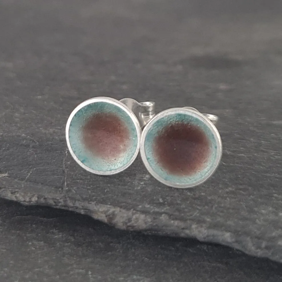 Minnie Enamelled Sterling Silver Stud Earrings