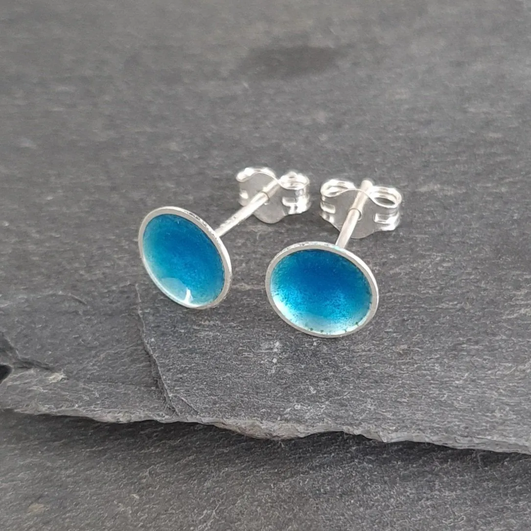 Minnie Enamelled Sterling Silver Stud Earrings