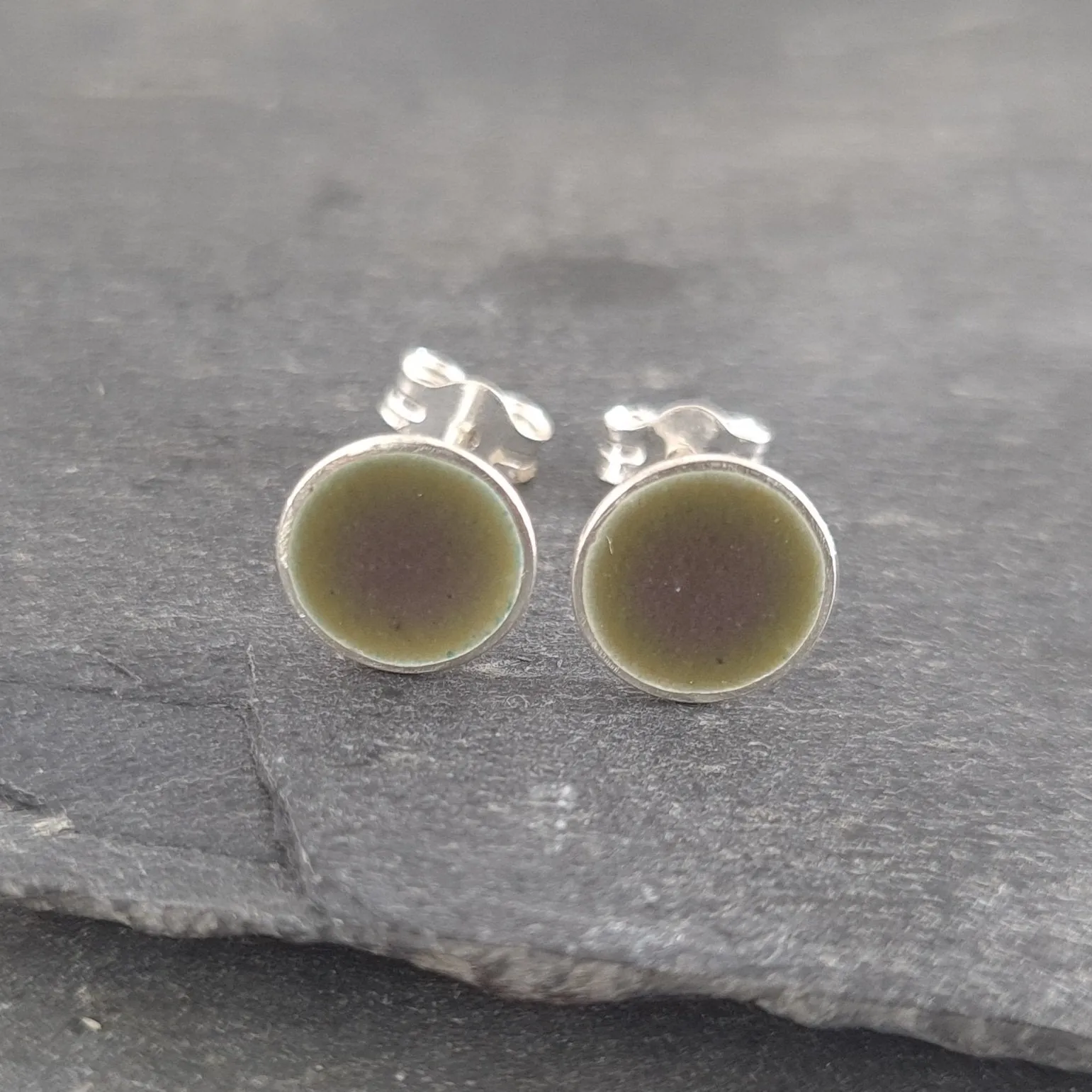 Minnie Enamelled Sterling Silver Stud Earrings