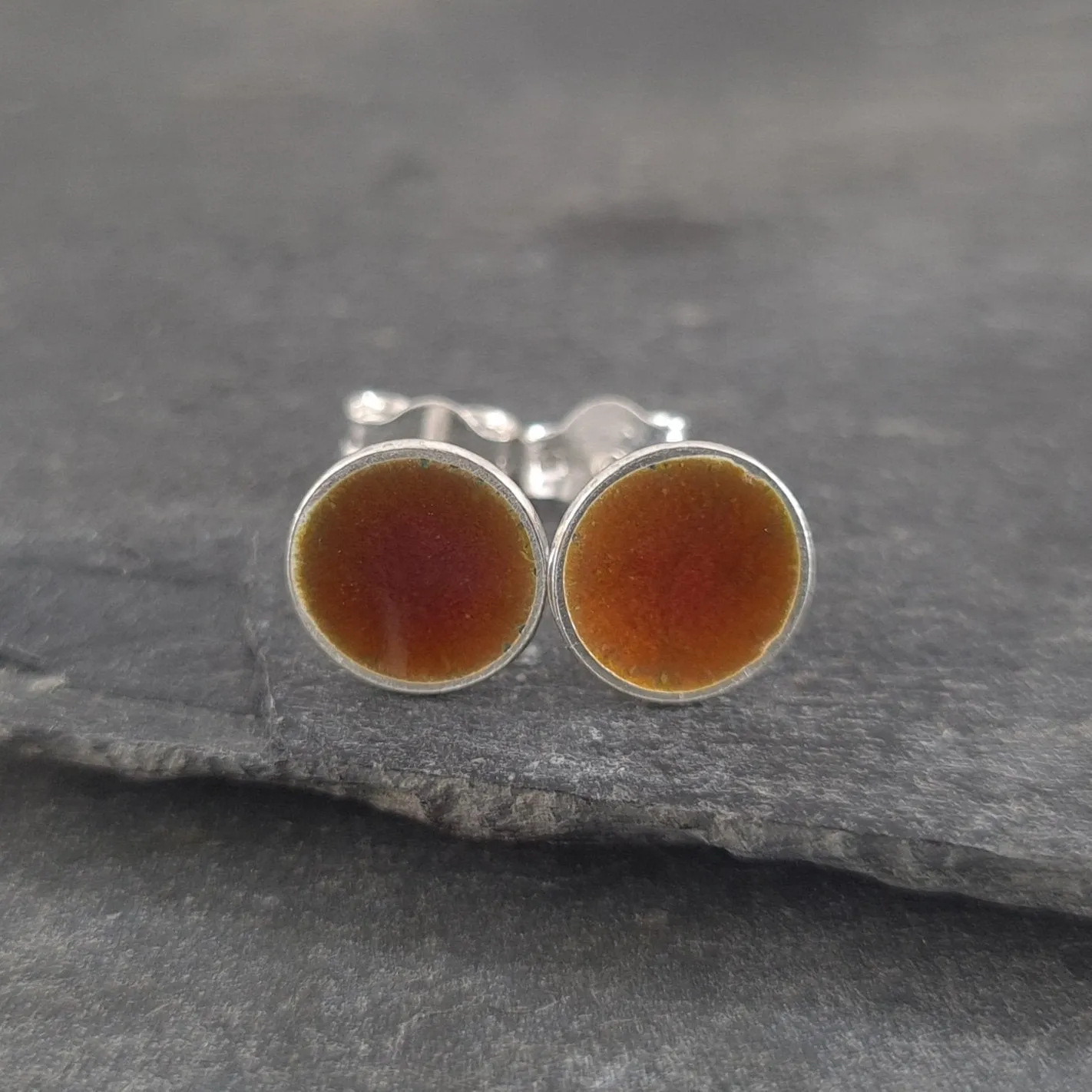 Minnie Enamelled Sterling Silver Stud Earrings