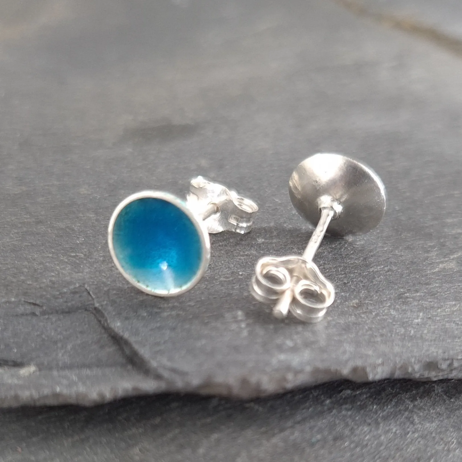 Minnie Enamelled Sterling Silver Stud Earrings