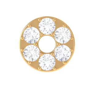 Moissanite Gold Disc Earring for Conch Piercing