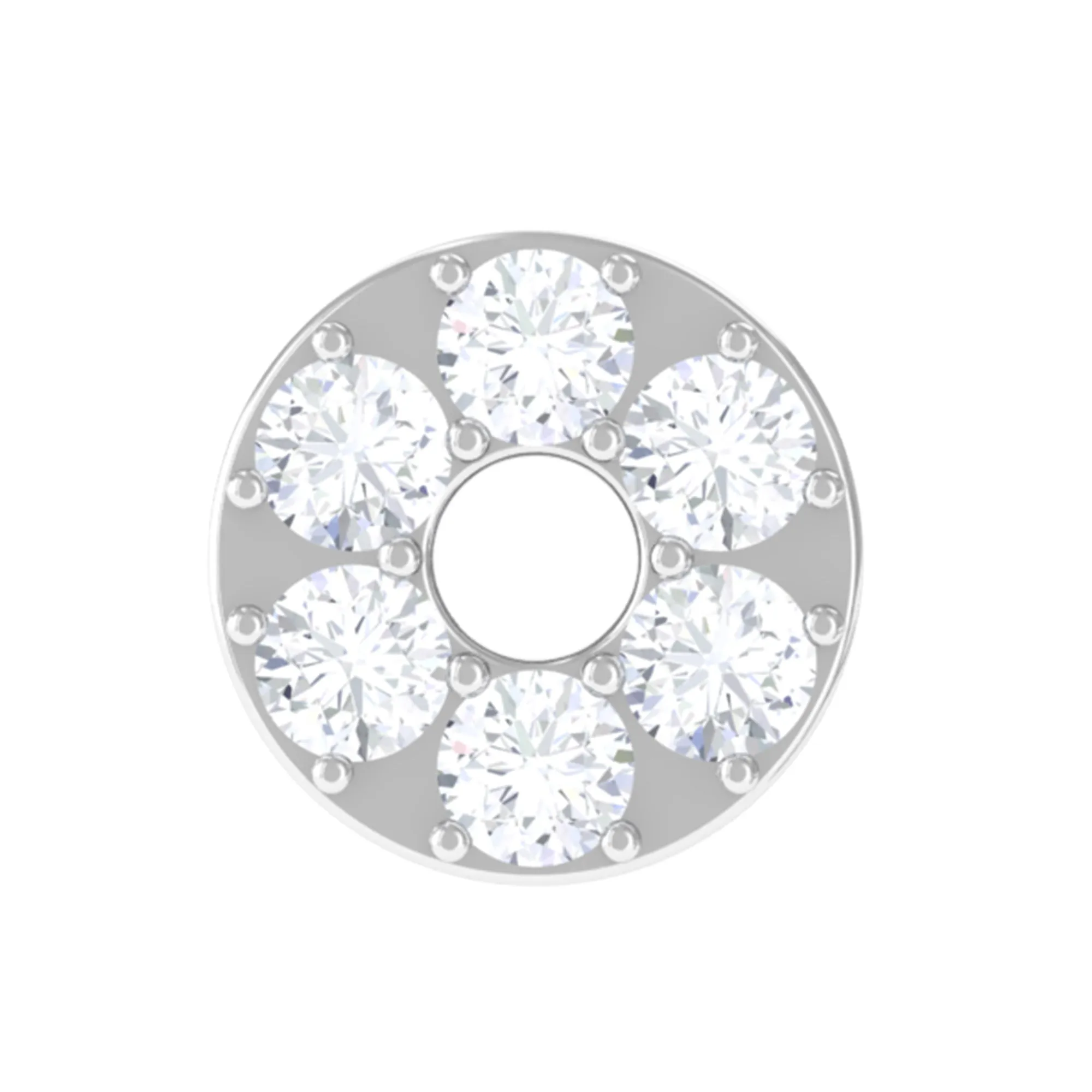 Moissanite Gold Disc Earring for Conch Piercing