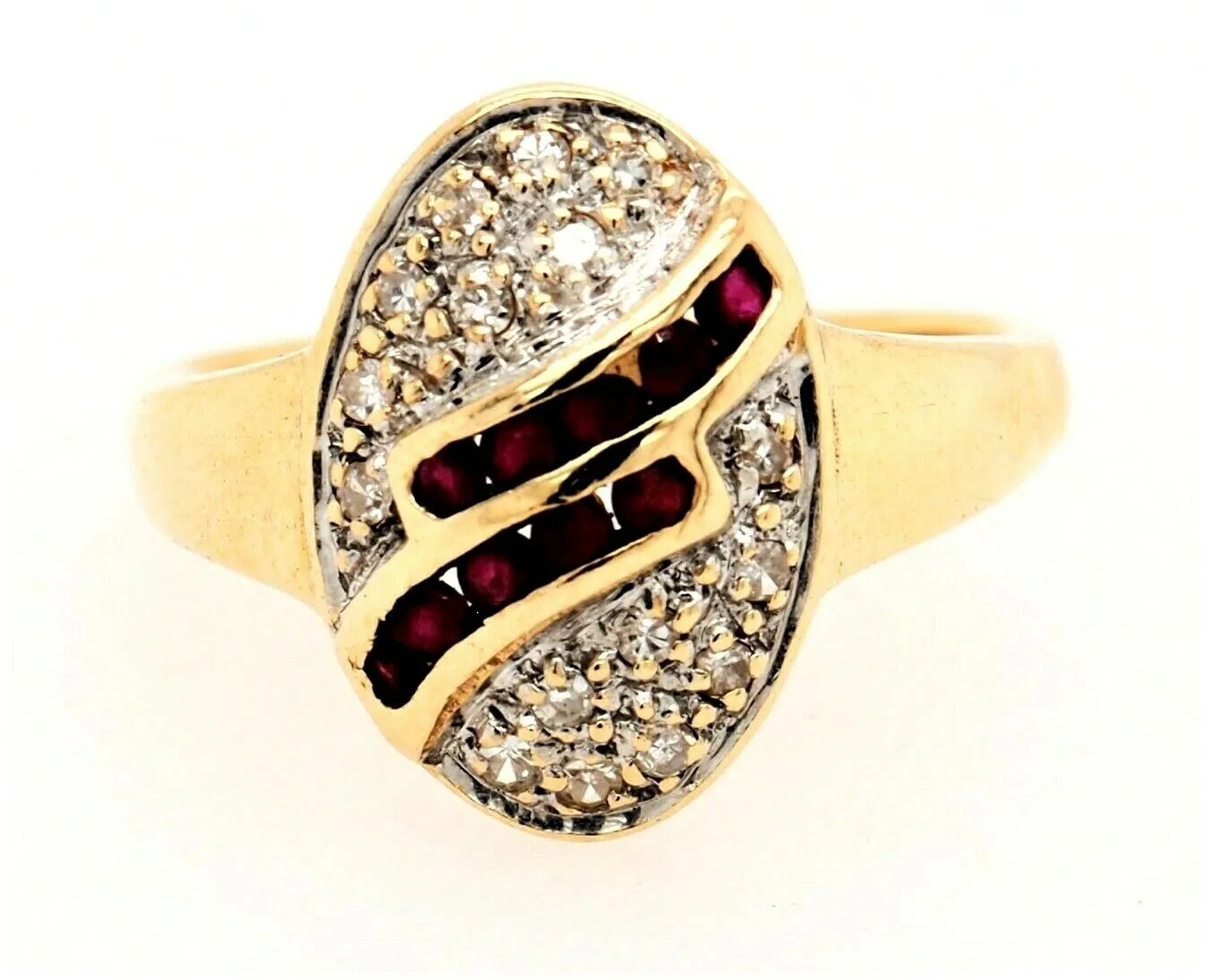 Natural Ruby & Diamond Dress Ring 14ct Yellow Gold Fine Wedding Jewellery