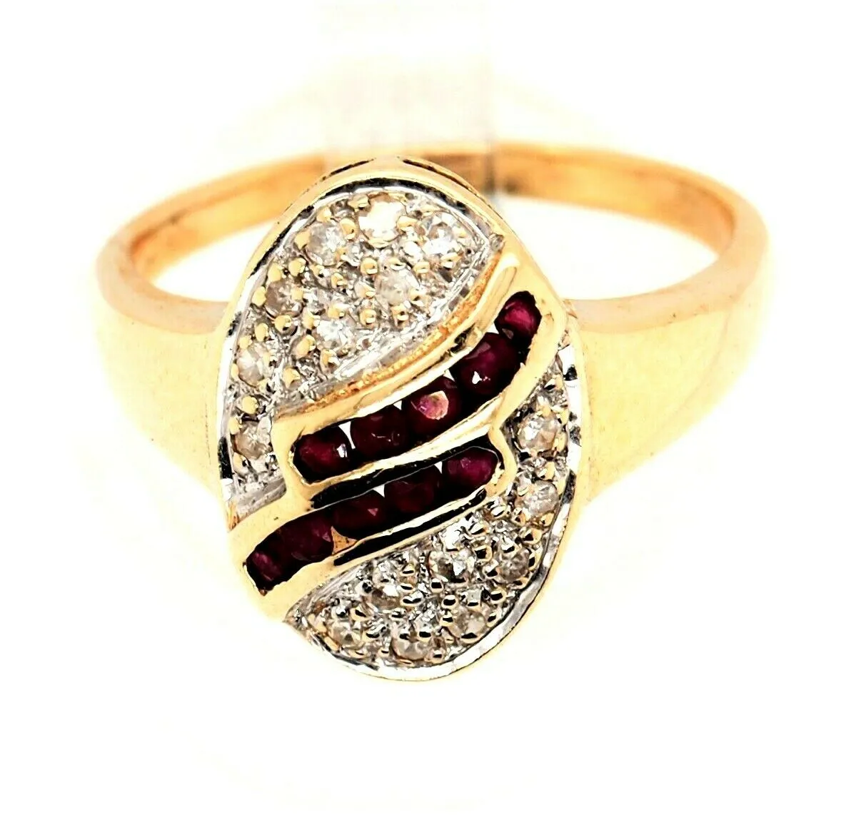 Natural Ruby & Diamond Dress Ring 14ct Yellow Gold Fine Wedding Jewellery