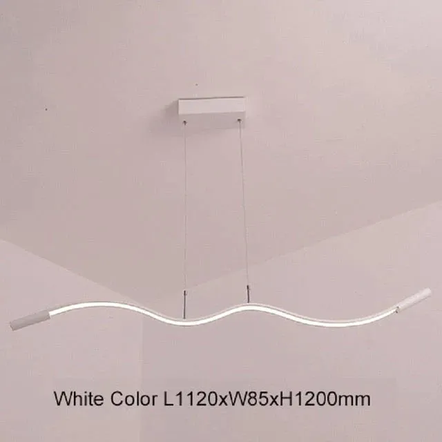 New Wave Aluminum Modern Led Pendant Light For Dining Room Living Kitchen Room Matte Black Or White Color Pendant Lamp