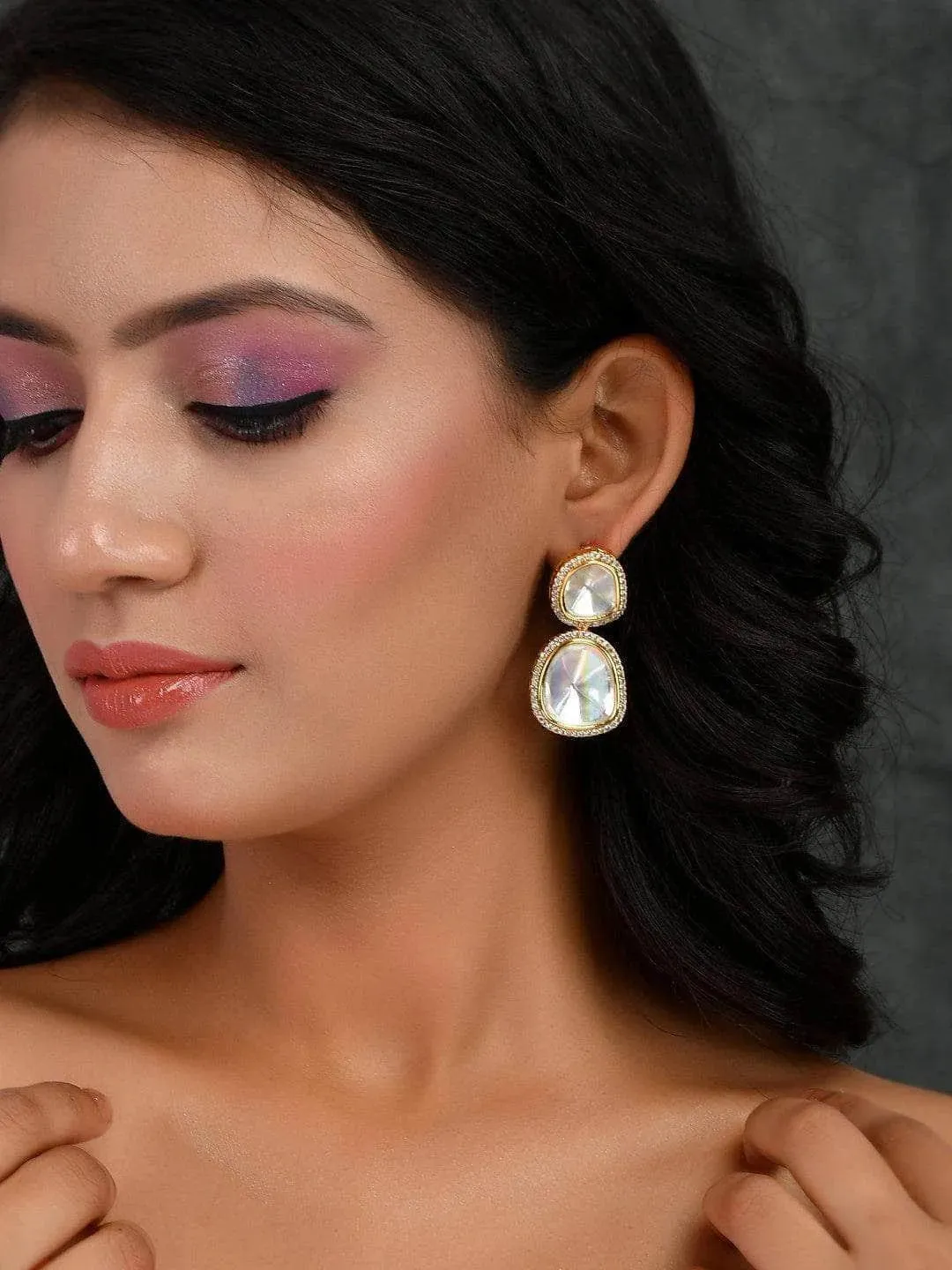 Nikita Dutta In Polki Stone Ad Earring