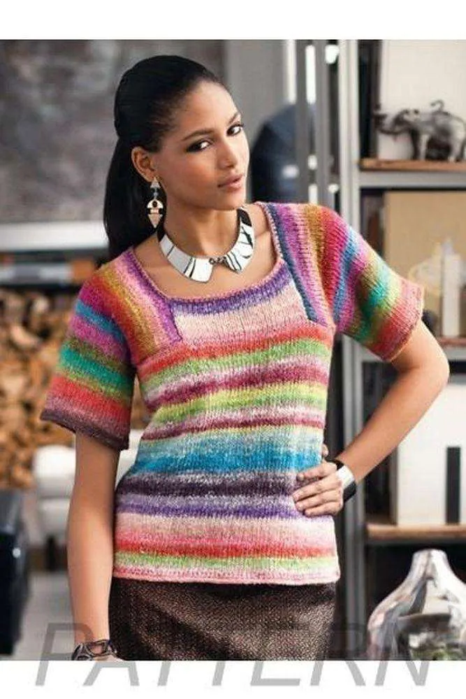 Noro 16 Saddle Shoulder Colorblock Top PATTERN ONLY