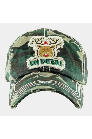 OH DEER! Rudolph Vintage Baseball Cap