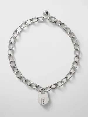 Padlock choker in silver sterling