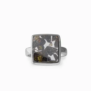 Pallasite Meteorite Ring