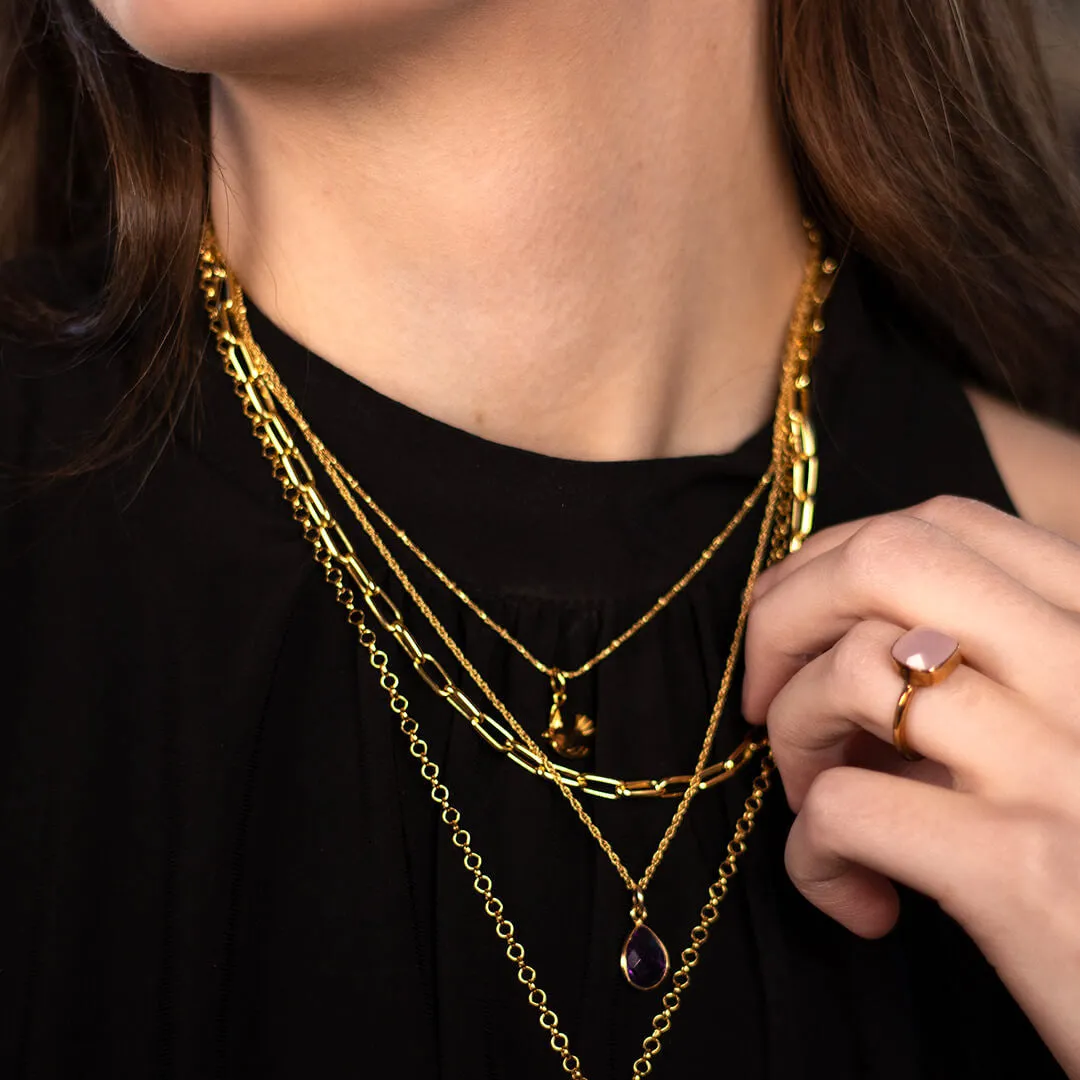 Paperclip Chain Necklace | Gold