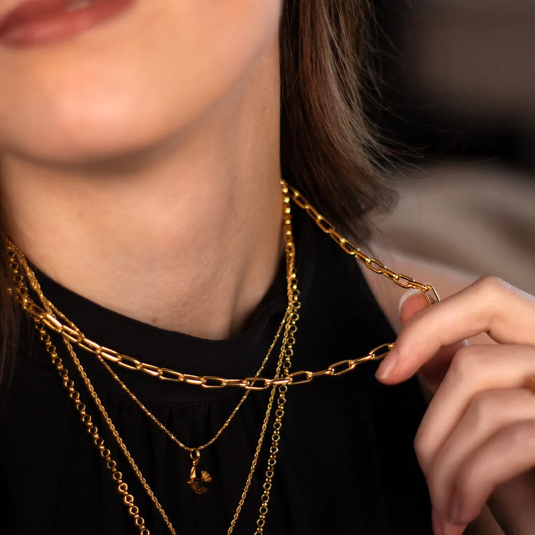 Paperclip Chain Necklace | Gold