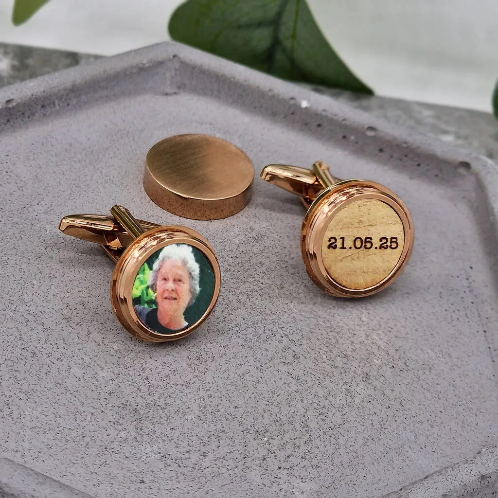 Personalised Hidden Photo And Message Twist Cufflinks