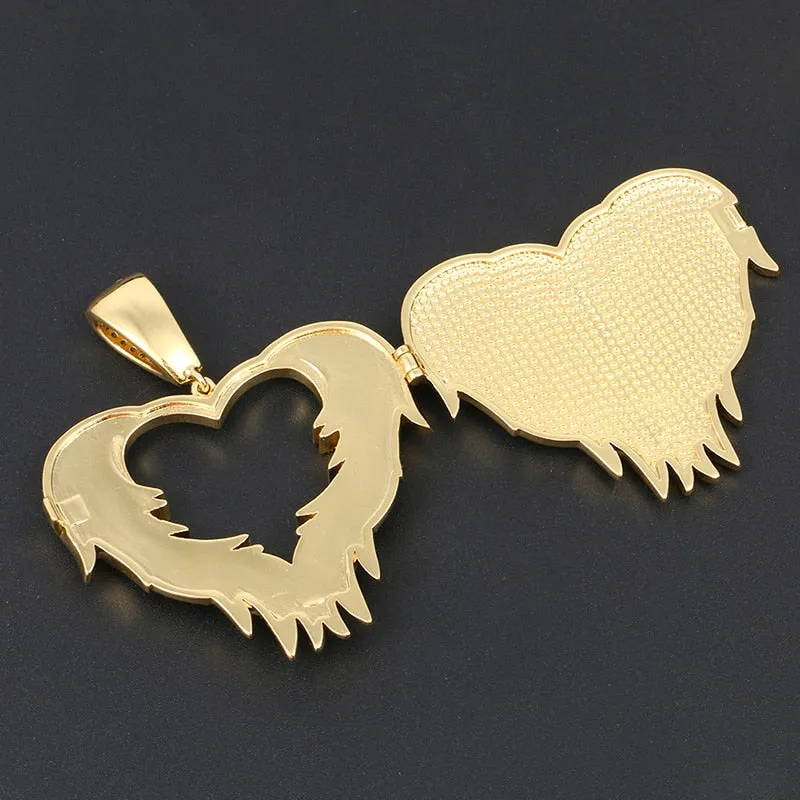 Personalized 14k Gold Heart Photo Pendant Necklace