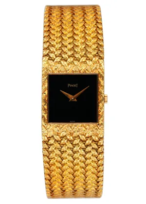 Piaget Classic 9352 D2 Onyx Dial 18K Yellow Gold Ladies Watch