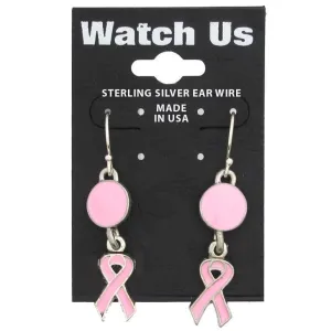 Pink Ribbon Earrings