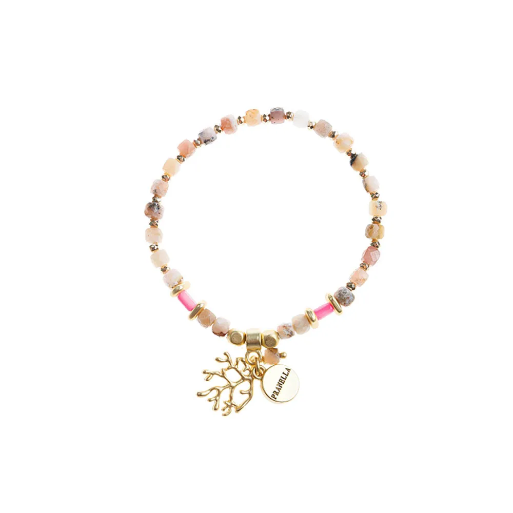 Pranella Rhoda Fire Coral Bracelet - Gold