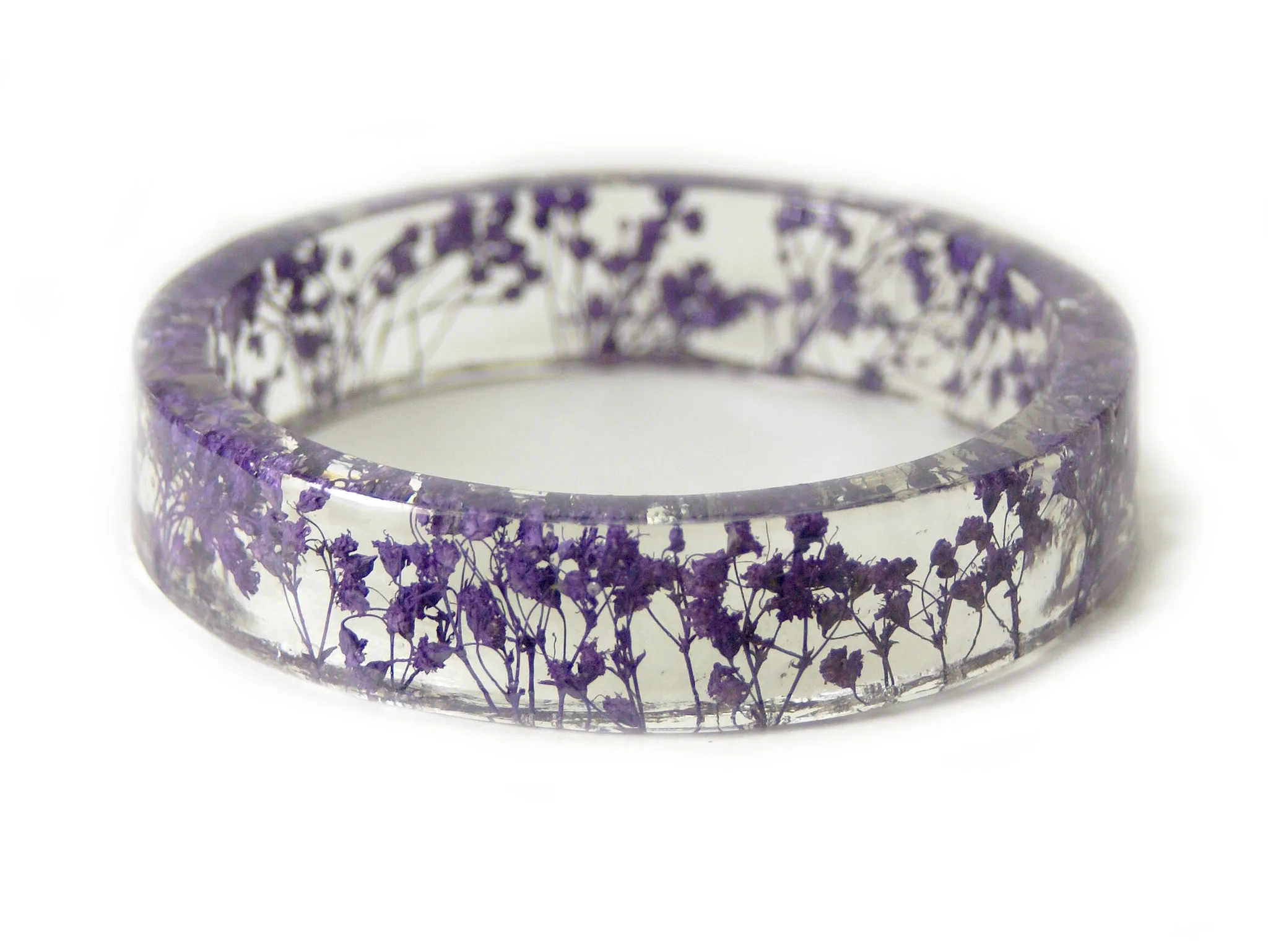 Purple Flower Resin Bracelet