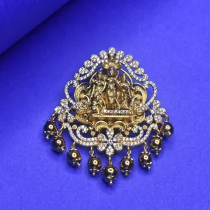 "Embrace Tradition with the CZ Antique Laxmi Ram Parivar Pendant from ASP Fashion Jewellery"