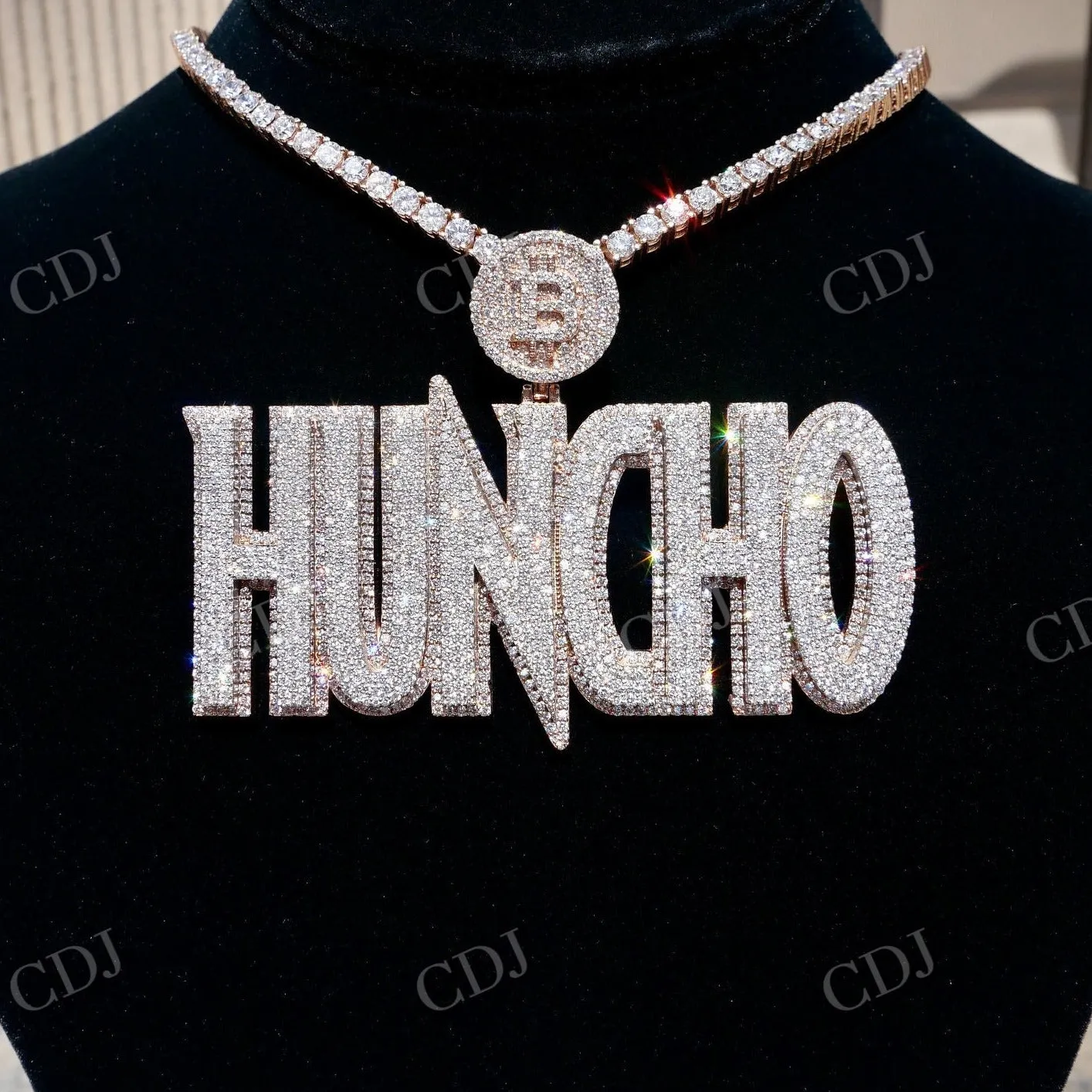 "HUNCHO" VVS1 Moissanite Diamond 925 Silver Custom Pendant