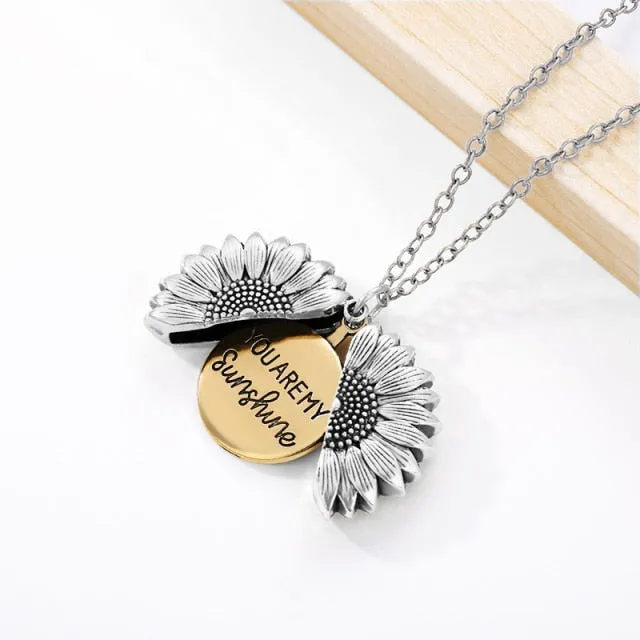 "You Are My Sunshine" locket necklace by Style's Bug (2pcs pack)