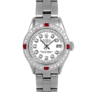 Rolex Datejust 26mm | 6917-SS-WHT-STRD-4RBY-OYS