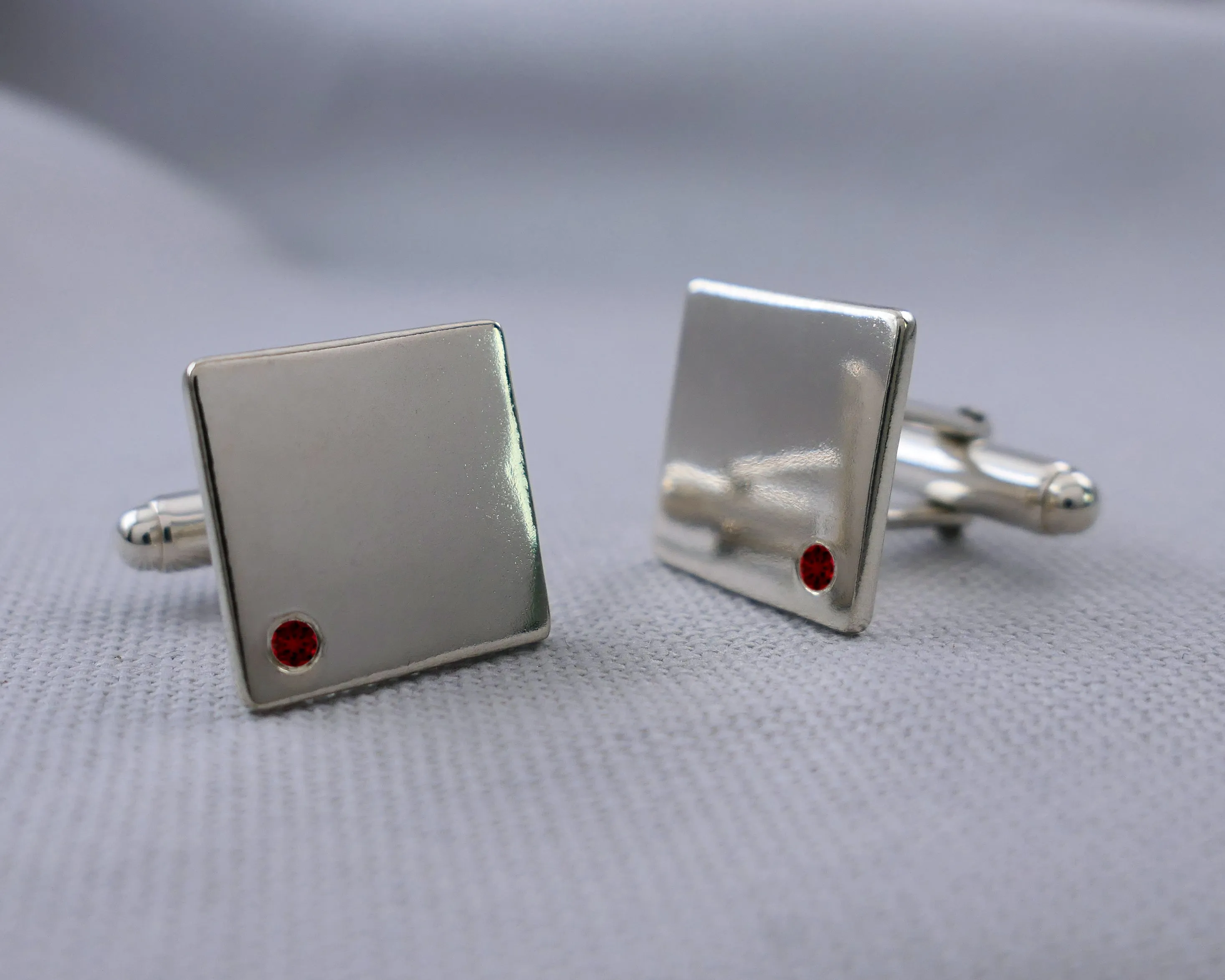 Ruby Cuff Links and Tie Clip Set