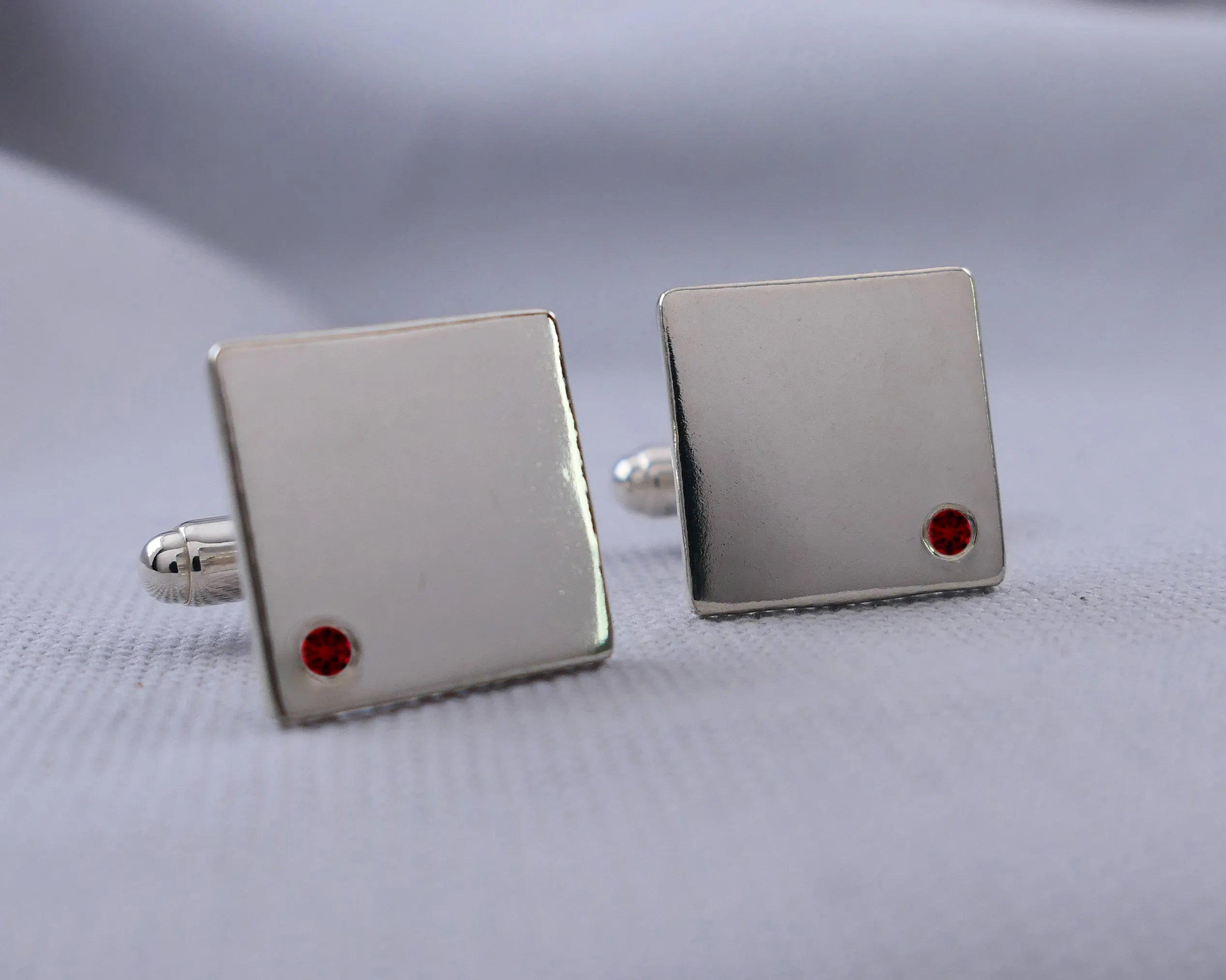 Ruby Cuff Links and Tie Clip Set