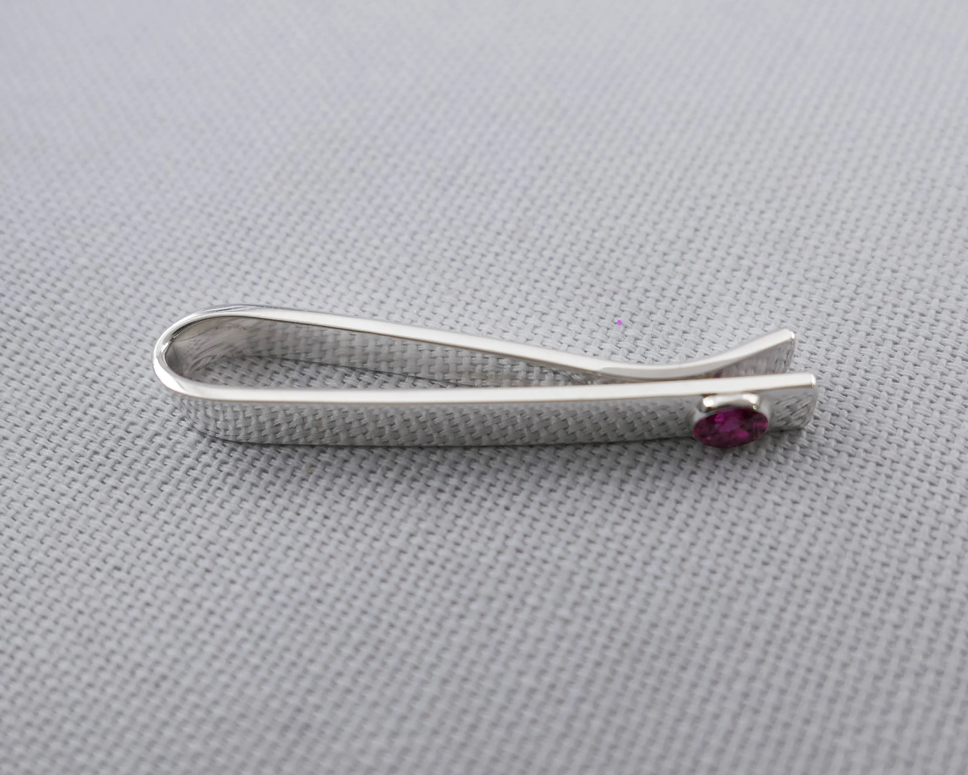 Ruby Cuff Links and Tie Clip Set