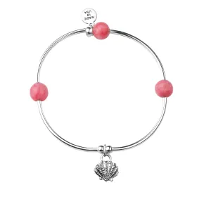 Shell | Soft Bangle Charm Bracelet | Italian Onyx ( Coral )