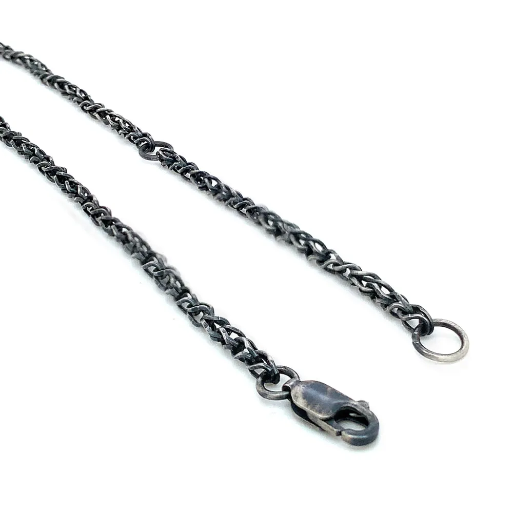 Silver & Gold Montana Sapphire Necklace - "Lush Vetus"