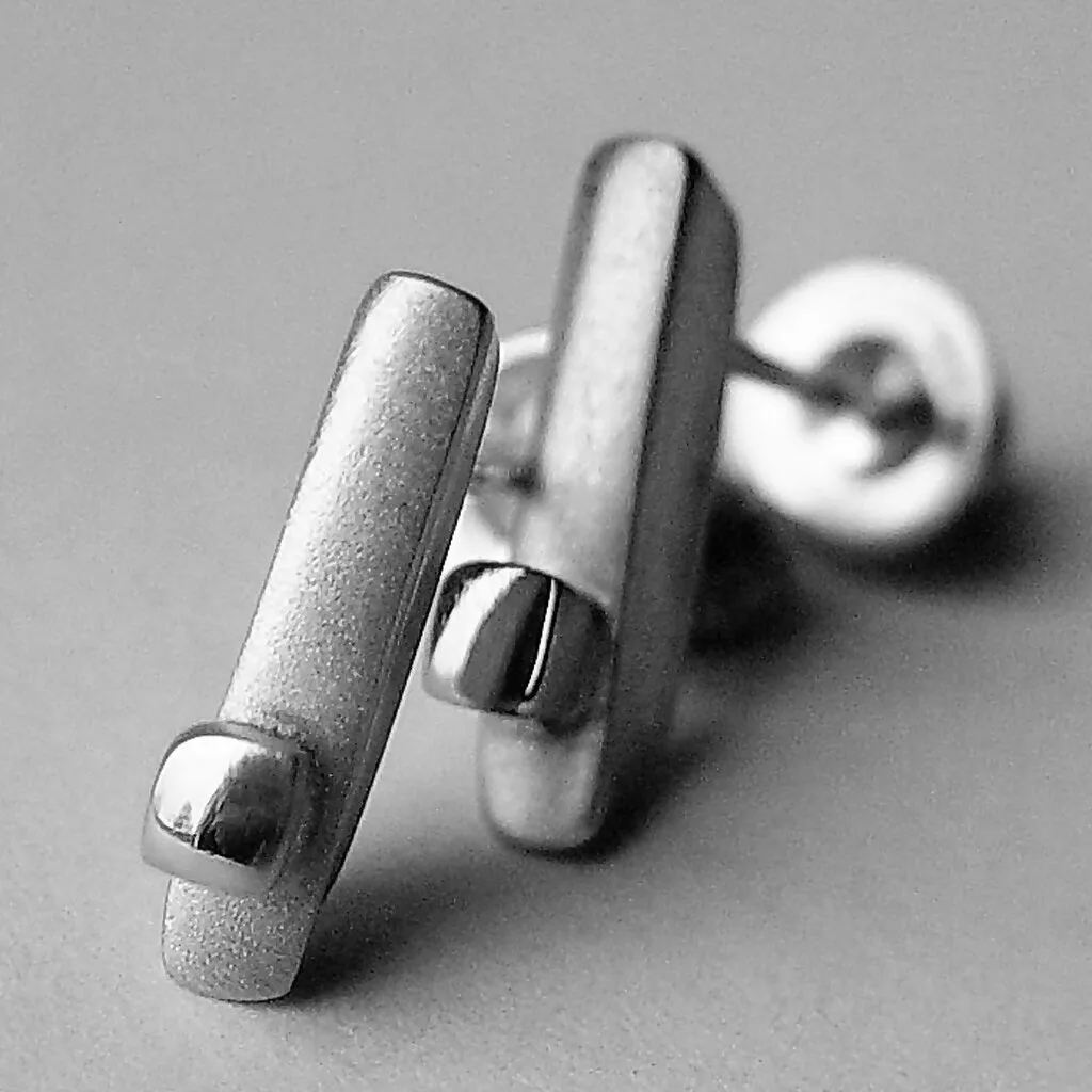 Silver Ingot Earrings