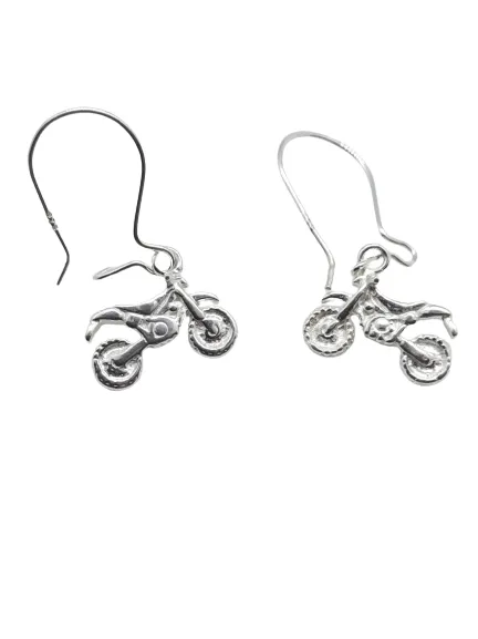 Silver Motorcycle Earrings