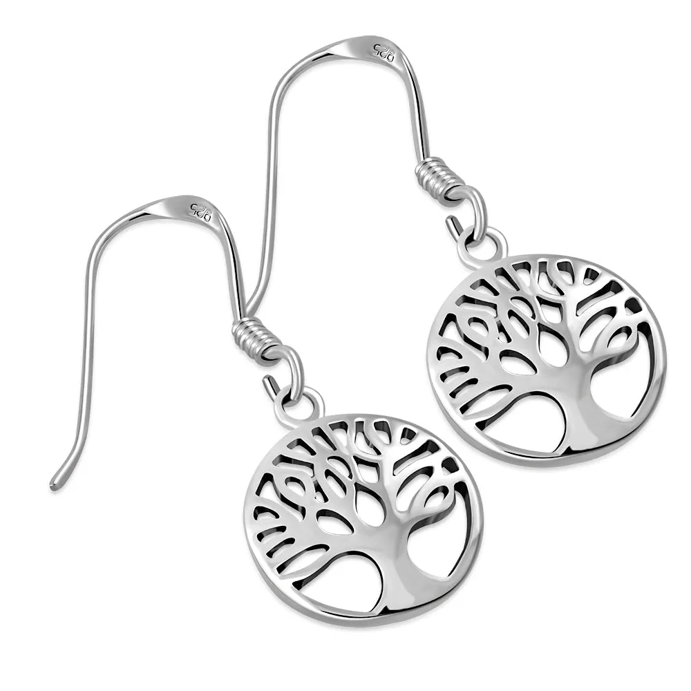 Small Tree of Life Silver Earrings