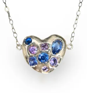 Sold Out - Harlequin One of a kind Sapphire Heart Candy in 14Ct Yellow Gold