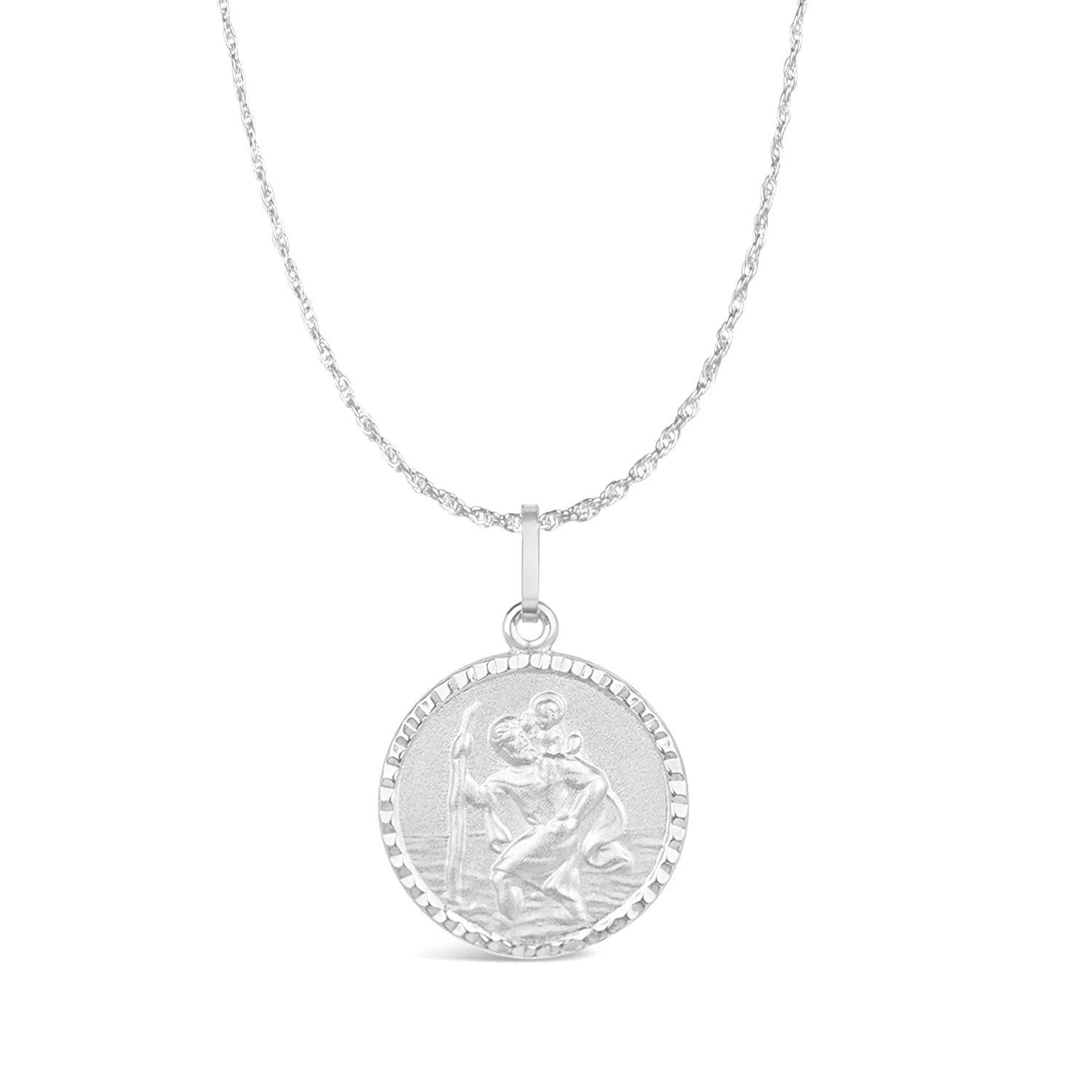 St Christopher Necklace Solid Silver   Engraving