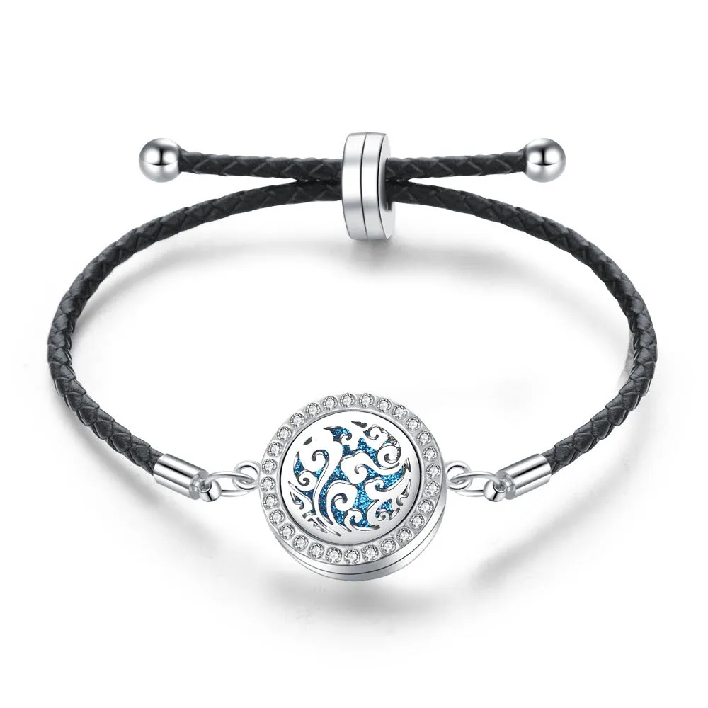 Stainless Steel Alloy Hollow Tree Of Life Aromatherapy Oil Bracelet