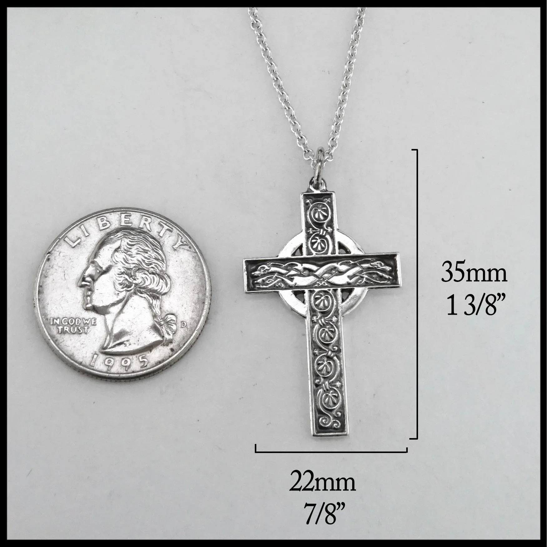 Sterling Silver Celtic Dog Cross