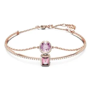 Stilla Mixed Cuts Pink Rose Gold-tone Plated Bangle 5668243