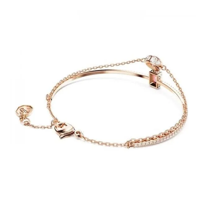 Stilla Mixed Cuts Pink Rose Gold-tone Plated Bangle 5668243