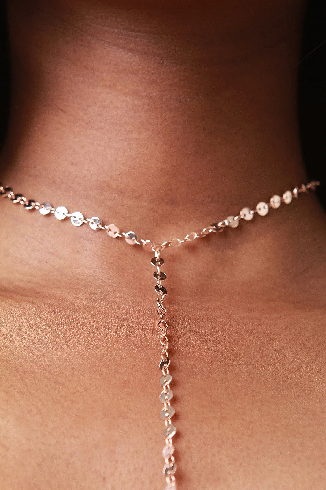 T-Drop Coin Choker Necklace