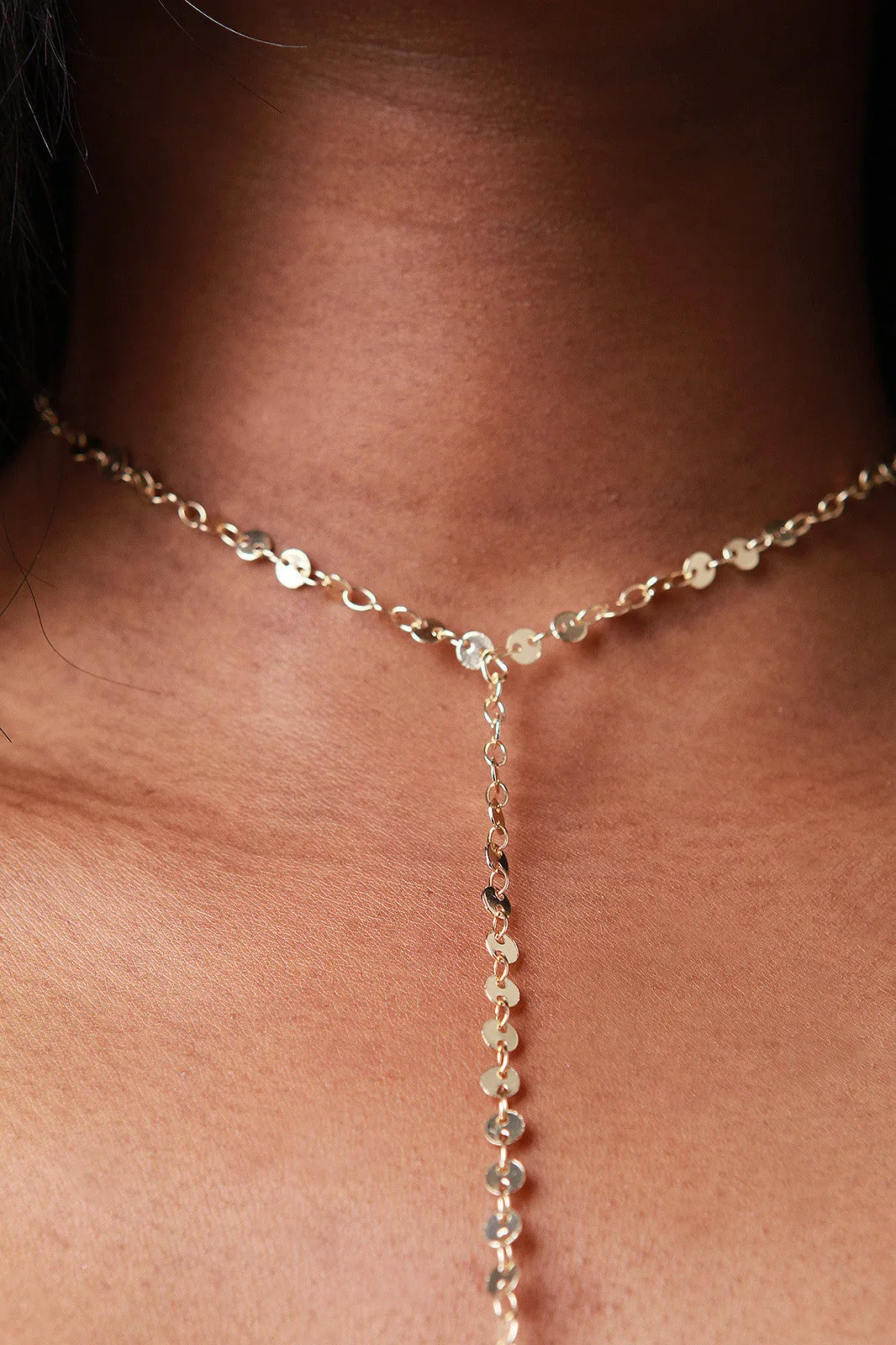 T-Drop Coin Choker Necklace