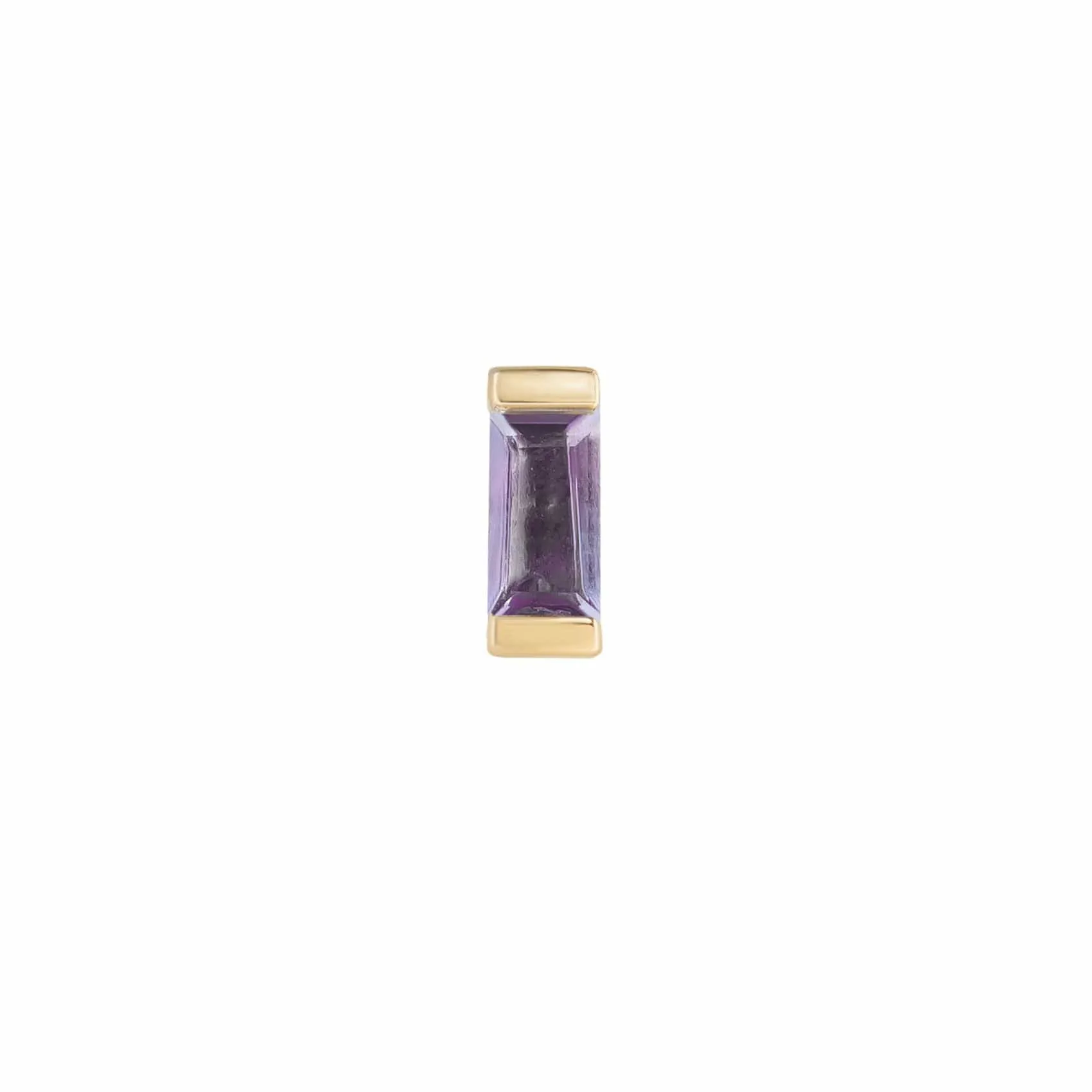 Tanzanite Mini Claw Set Baguette Stud - Single